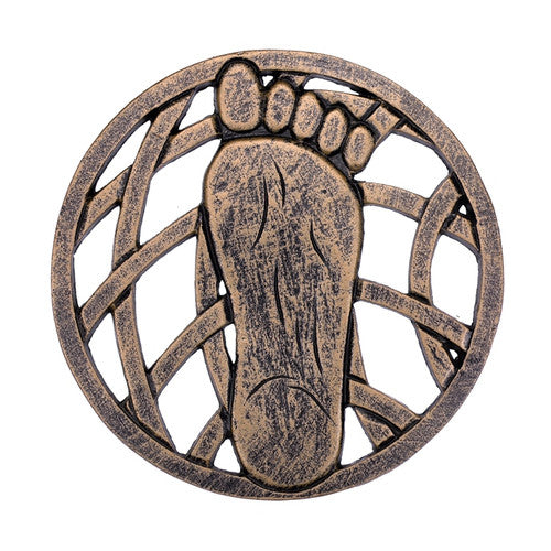 Cast Aluminum Left Foot Stepping Stone in Antique Bronze Finish