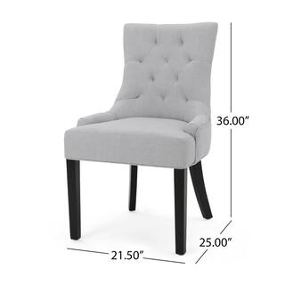 Noble House Hayden Light Grey Upholstered Dining Chairs (Set of 2) 10729