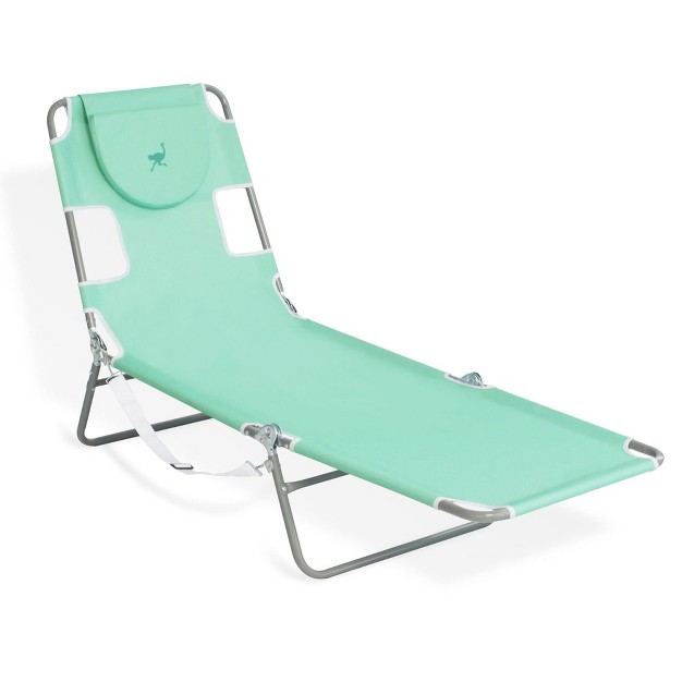 Ostrich Chaise Lounge Outdoor Portable Folding 4 position Recliner Chair For Beach Patio Camp amp Pool With Carrying Strap Teal 3 Pack