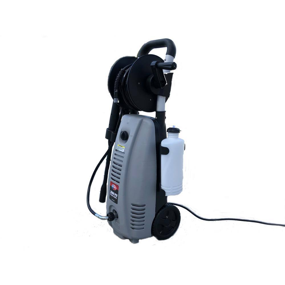 All Power APW5006 2000 PSI 1.6 GPM Electric Pressure Washer with Hose Reel for Buildings， Walkway， Vehicles and Outdoor Cleaning