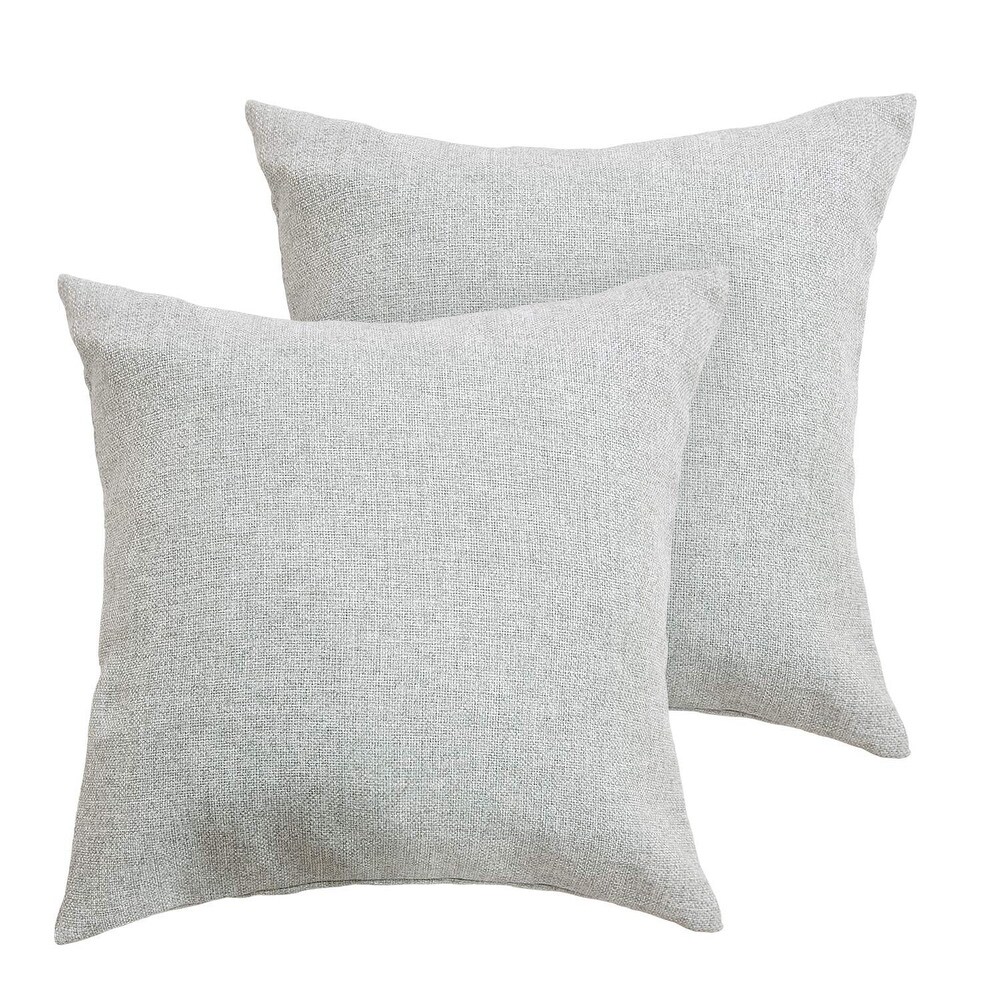 Faux Linen Throw Cushion Case Pillow Cover Light Grey