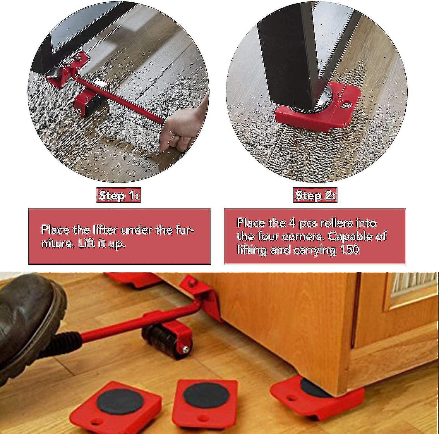 Furniture Lifter Furniture Transport Kit Casters Mobile Furniture Casters Furniture Mover - Red