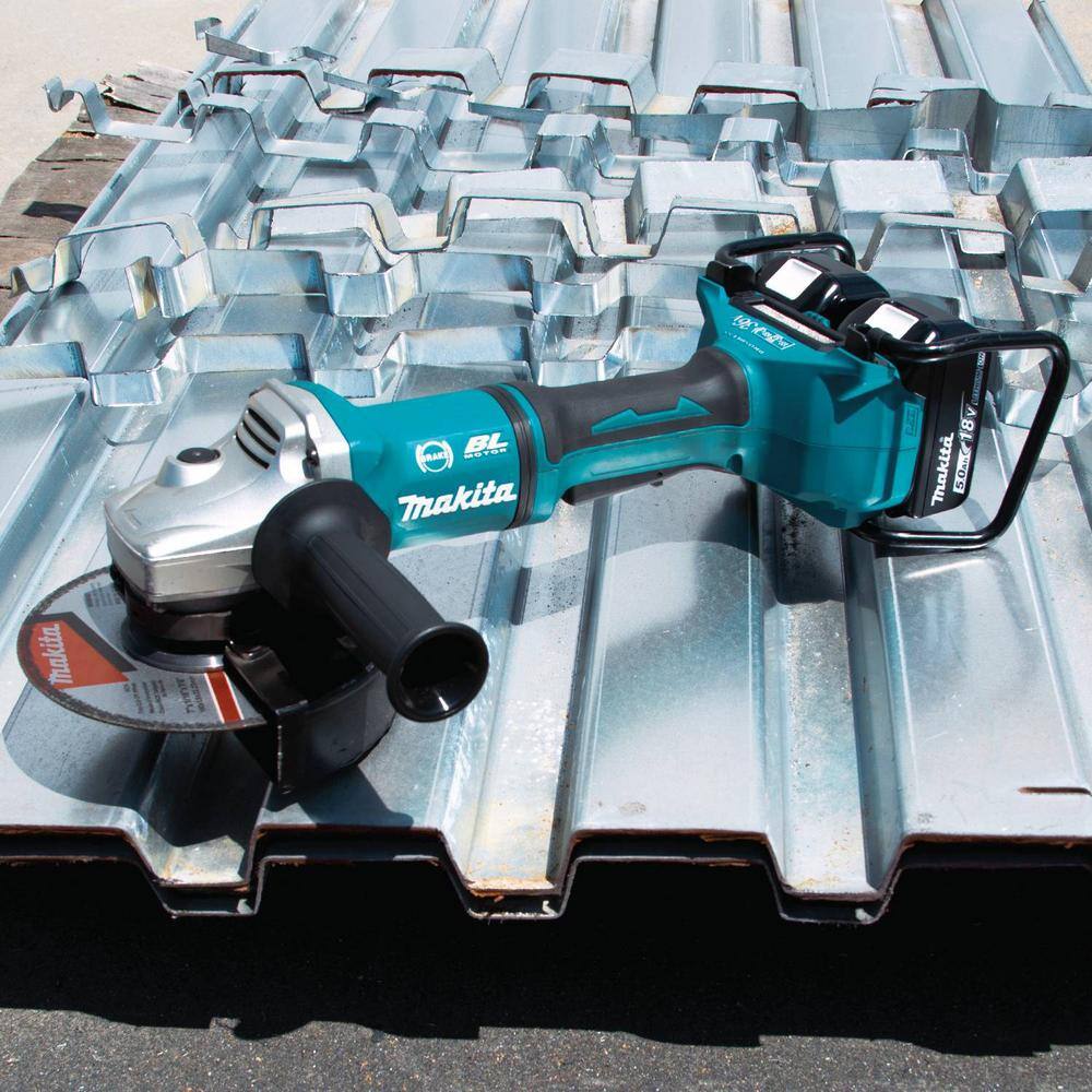 Makita 18V X2 LXT Brushless Cordless 7 in. Angle Grinder Kit 5.0Ah wBonus 7 in. Dust Extraction Shroud 7 in. Diamond Wheel XAG12PT1195386A