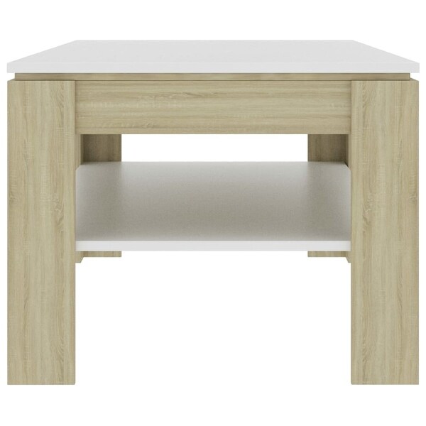 Coffee Table White and Sonoma Oak 43.3