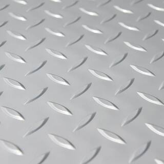 Rubber-Cal Diamond-Plate Metallic 4 ft. x 4 ft. Silver PVC Flooring (16 sq. ft.) 03-W266-S-04