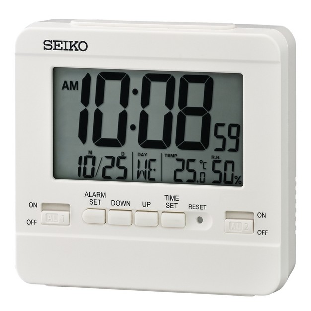 Seiko 3 5 quot everything Digital Alarm Clock White