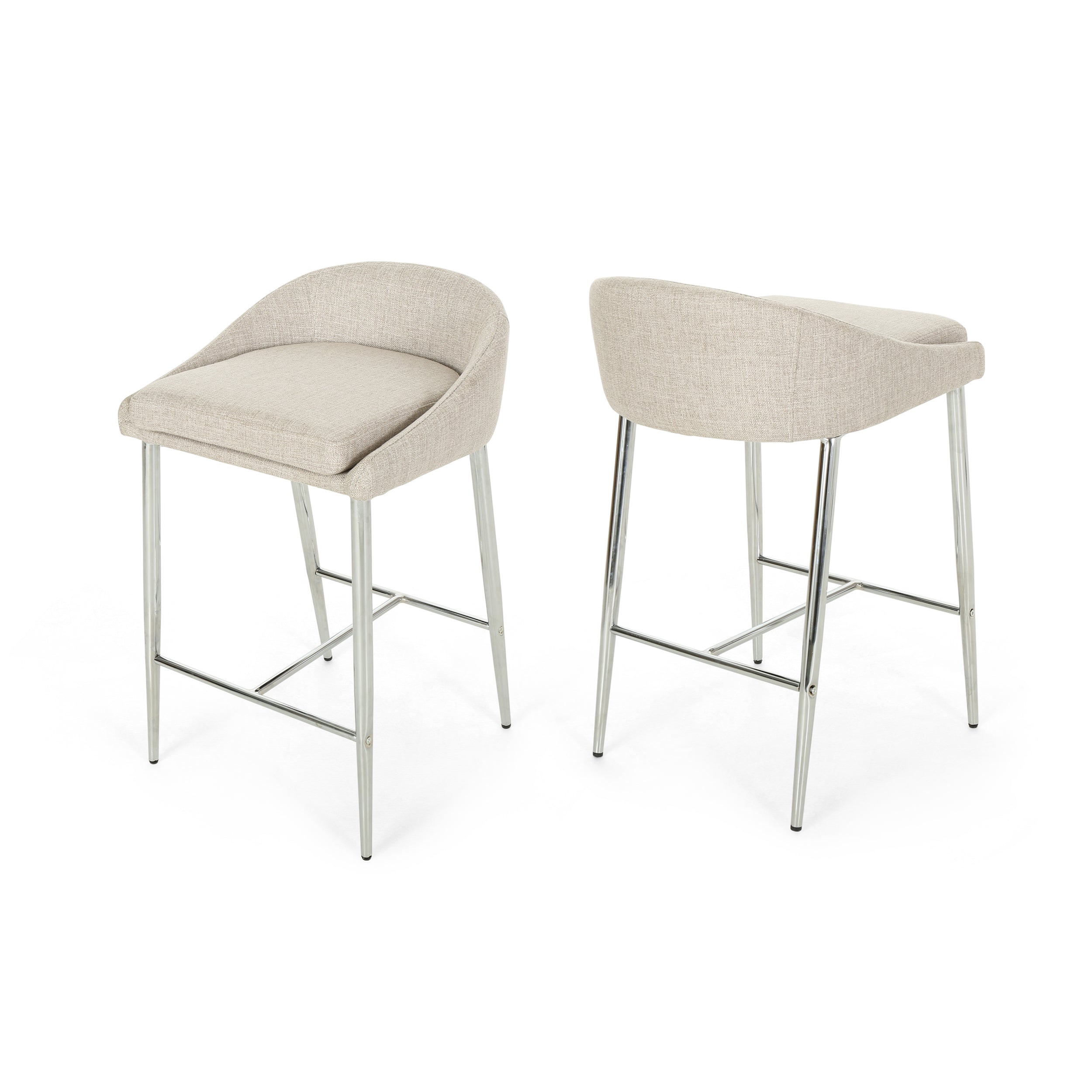 Fanny Upholstered Counter Stools, Modern, Upholstered (Set of 2)