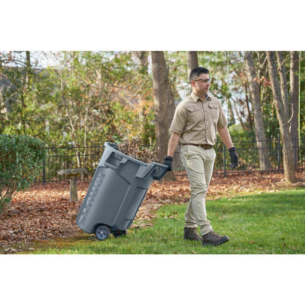 Rubbermaid Commercial Products Brute 32 Gal. Grey Round Vented Wheeled Trash Can 2179402