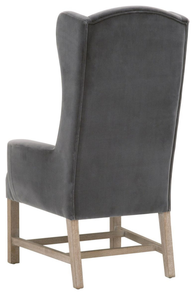 Essentials For Living Stitch  ampHand Bennett Arm Chair Dark Dove Velvet   Transitional   Dining Chairs   by Unlimited Furniture Group  Houzz