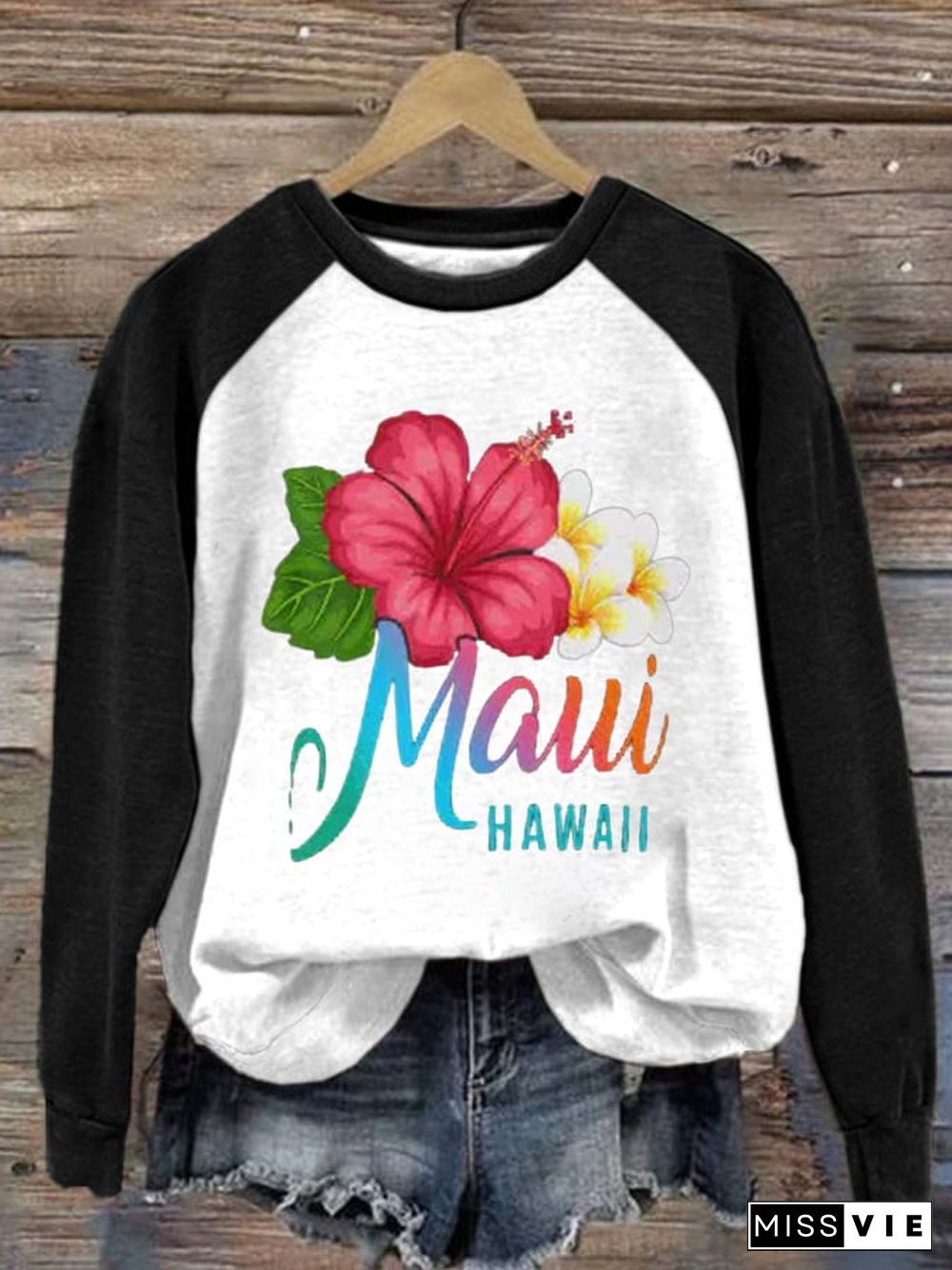 Women's Maui Strong Print Crew Neck Sweatshirt