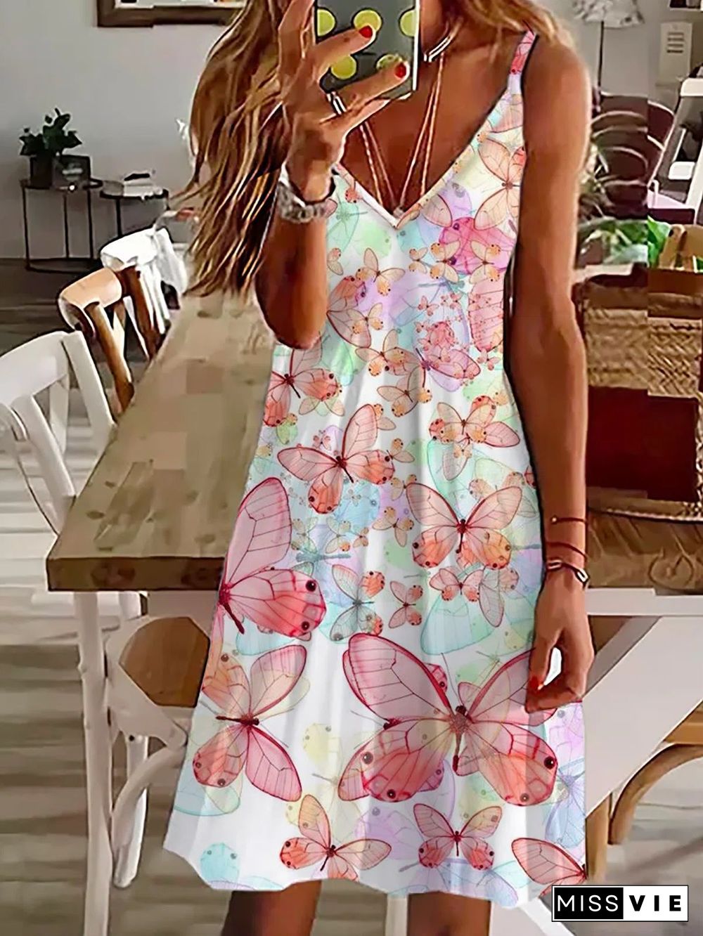 Women's Printed Suspender Off Shoulder Sexy Dress