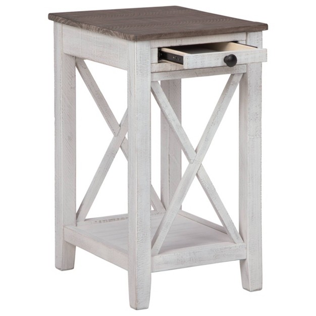 Adalane Side Table White gray Signature Design By Ashley