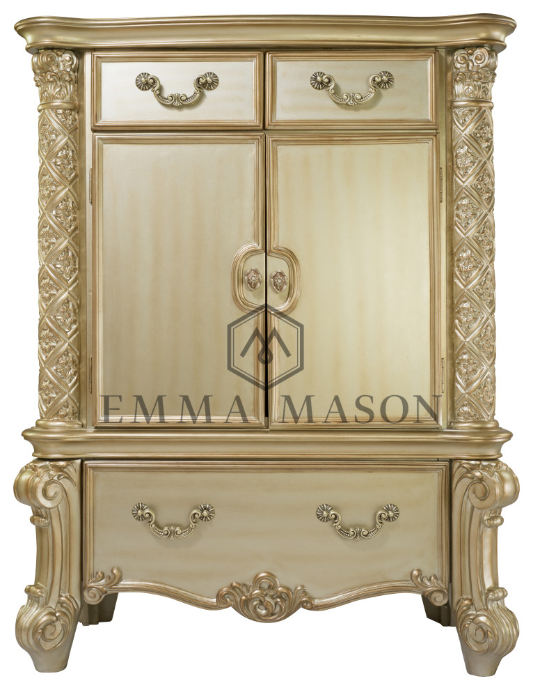 Emma Mason Signature Paragon Chaise in Gold Patina   Victorian   Accent Chests And Cabinets   by Emma Mason  Houzz