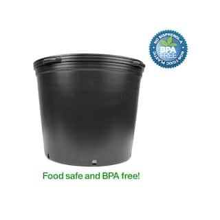 Viagrow 20 Gal. 80 qts. Black Round Plastic Nursery Garden Pots 77.22 l3.17 cu. Ft. (5-Pack) VHPP2000-5