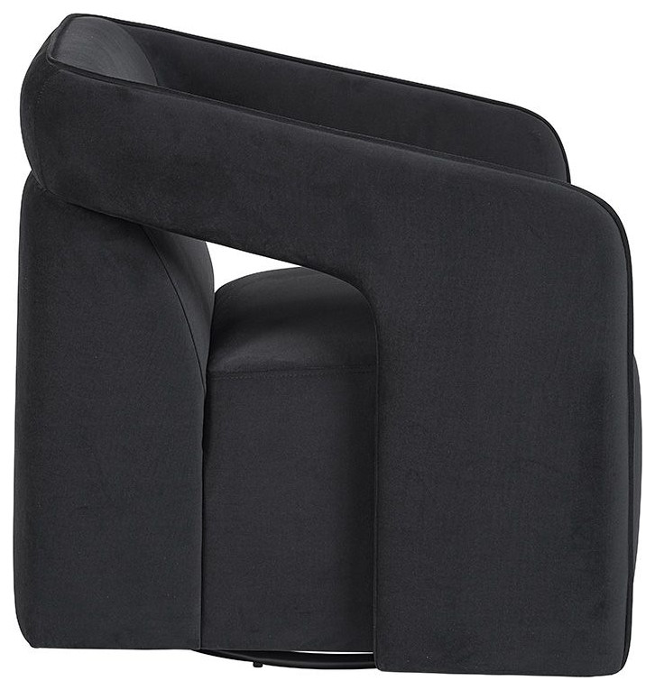 Kendrick Swivel Lounge Chair  Abbington Black   Transitional   Armchairs And Accent Chairs   by Sunpan Modern Home  Houzz