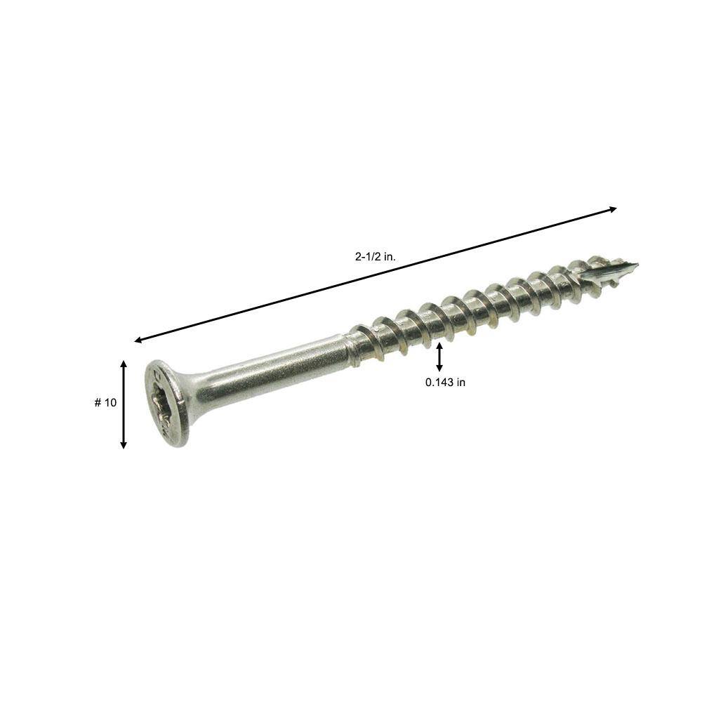 #10 x 2-12 in. 305 Stainless Steel Star Drive Deck Screw (1 lbPack) MAXS21210DS3051