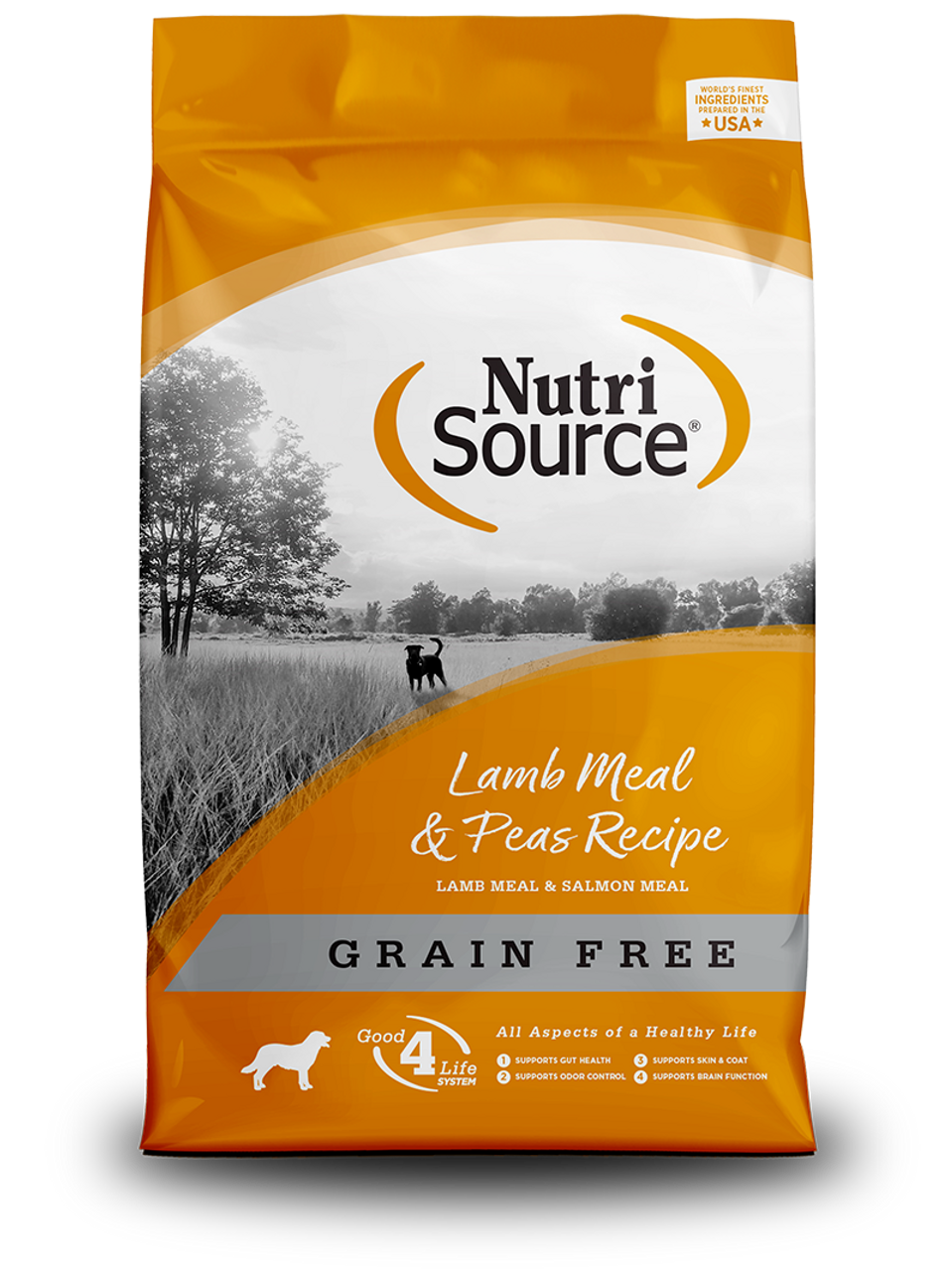 NutriSource Grain Free Lamb Meal and Peas Recipe Adult Dry Dog Food， 30 Lb. Bag