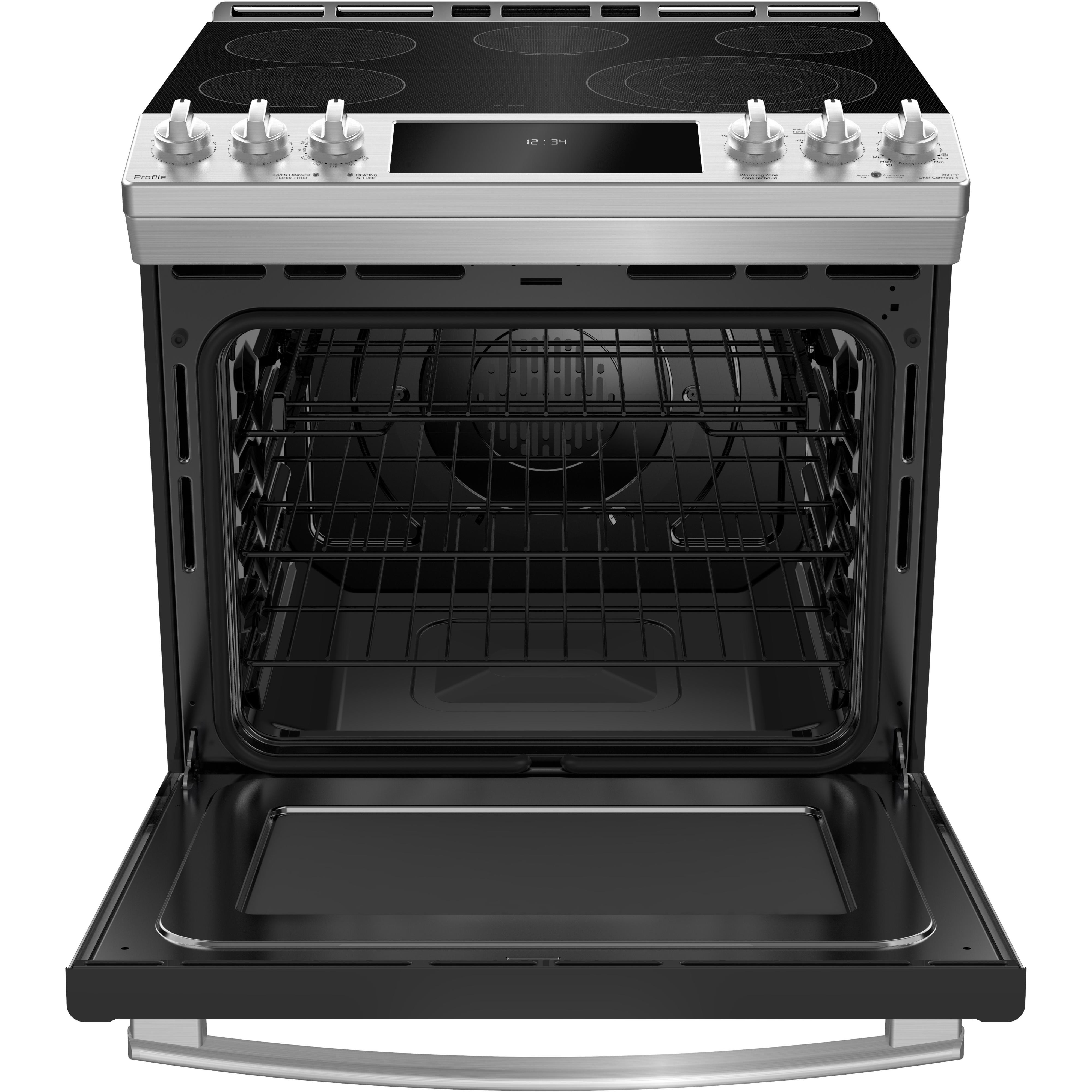 GE Profile 30-inch Slide-in Electric Range with True European Convection Technology PCS940YMFS