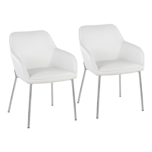 Silver Orchid Galotti Chrome Upholstered Dining Chair (Set of 2)