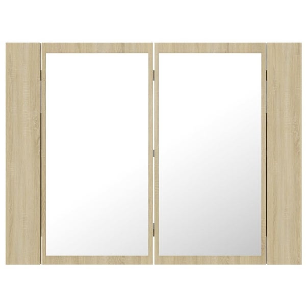 LED Bathroom Mirror Cabinet Sonoma Oak 23.6