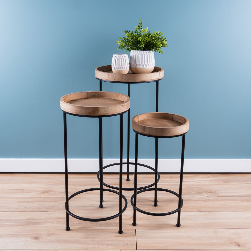 Accent Table  3 Piece Set   Industrial   Coffee Table Sets   by Melrose International LLC  Houzz