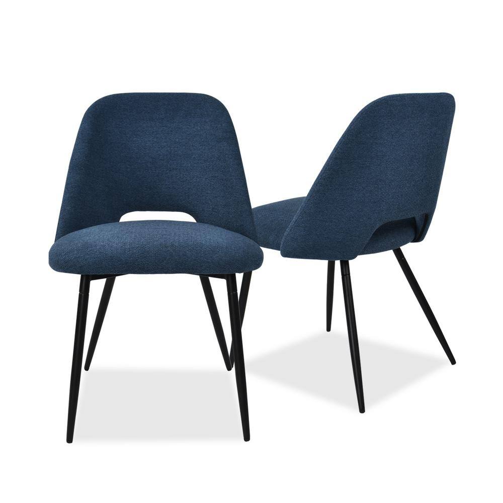 Elevens Edwin Blue Upholstered Side Chair(Set of 2) EDWIN-BLUE