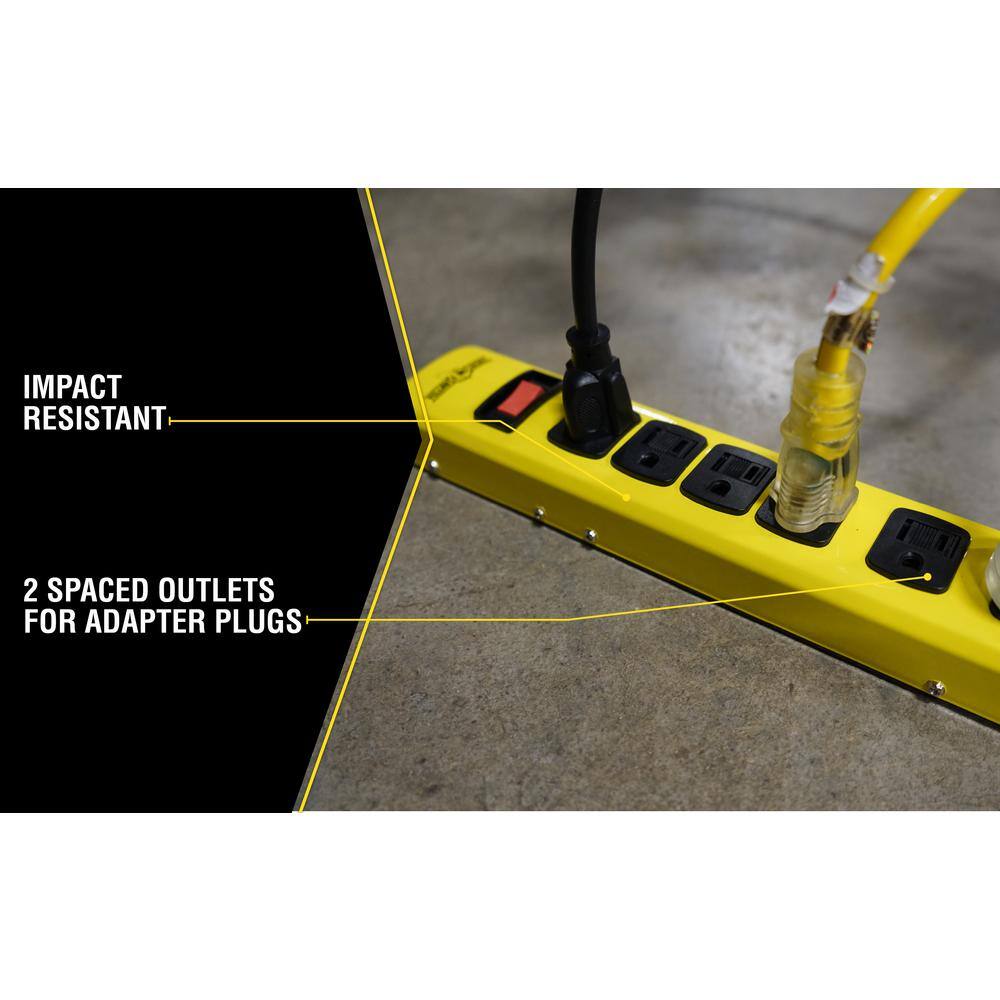 Yellow Jacket 6 ft. 6-Outlet Metal Heavy-Duty Power Strip with OnOff Switch 5139N