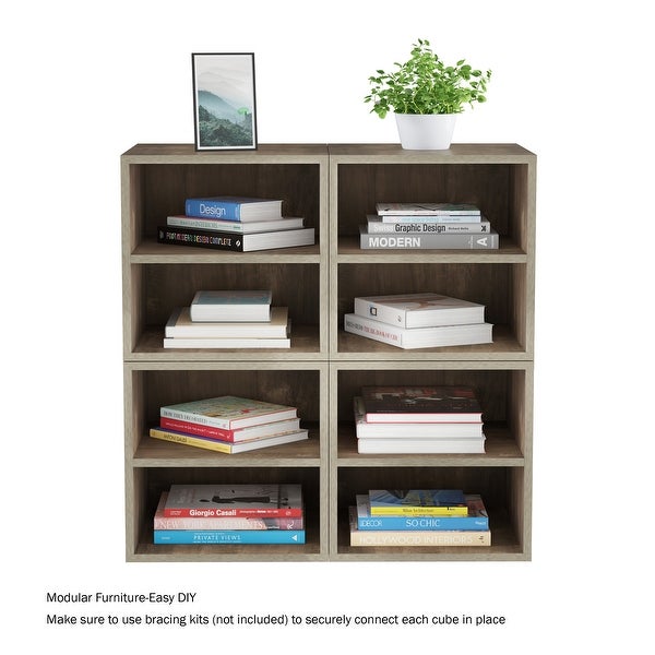 Hastings Home 2-Shelf Cube End Table - 15.75