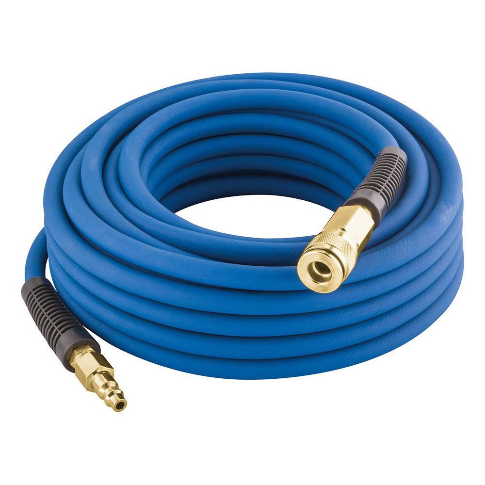 Estwing 14 in. x 50 ft. PVC  Rubber Hybrid Air Hose with Brass 14 in. NPT Industrial Fitting and Universal Coupler E1450PVCR