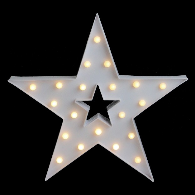 Battery Operated Led Lighted Christmas Star Marquee Sign Warm White