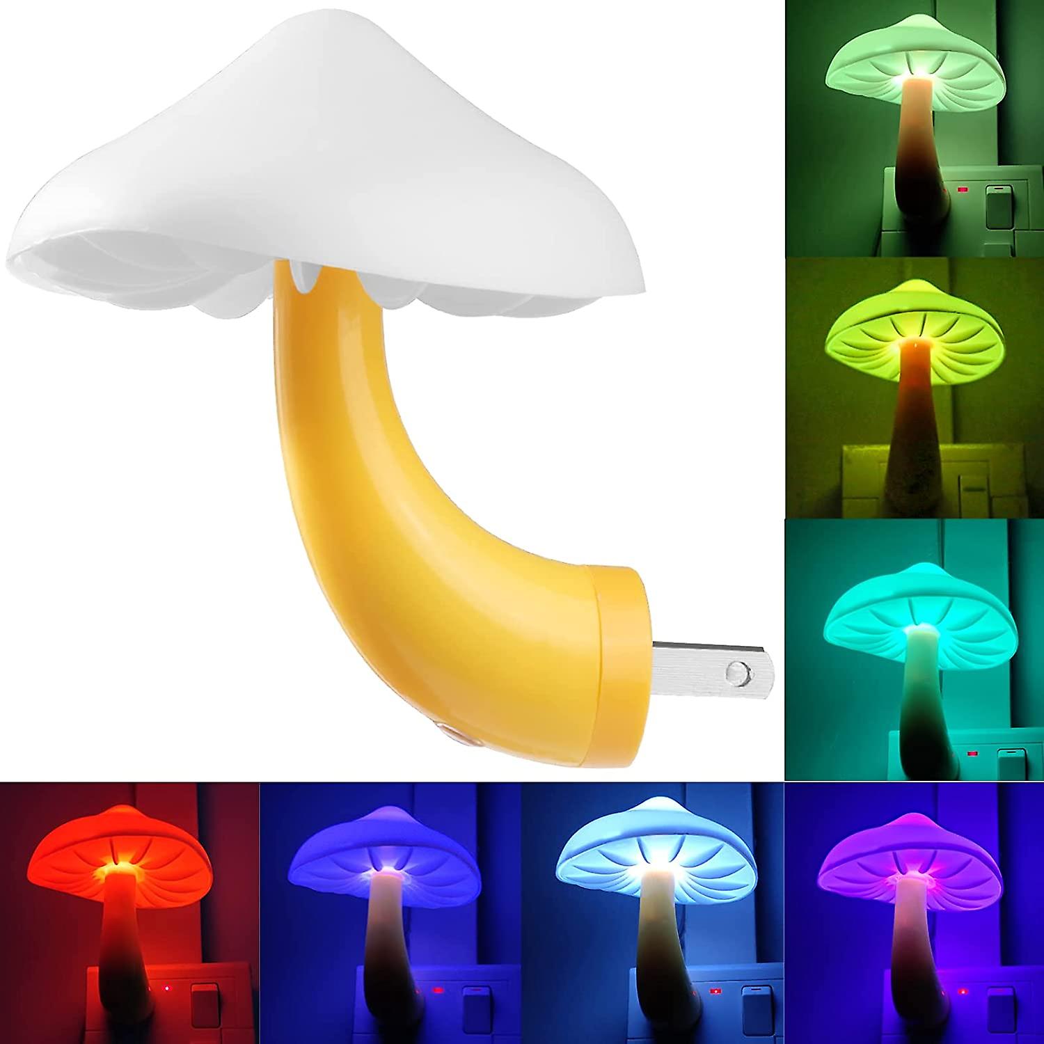 Mushroom Sensor Led Night Lightplug In 7 Color Changing Magic Lamp， Mini Dream Bed Cut Colourful Night Lights For Adults Kids