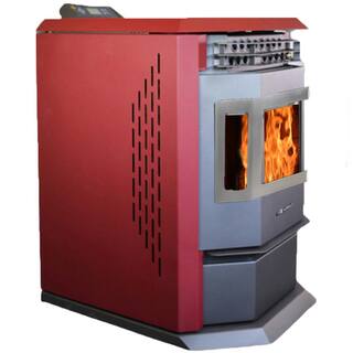 ComfortBilt Burgundy 2800 sq. ft. EPA Certified Pellet Stove with 55 lbs. Hopper and Stainless Steel Door Trim HP22BUss