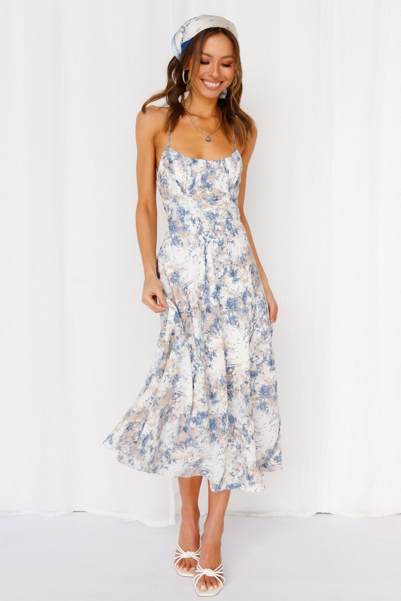 Flow With It Midi Dress Blue