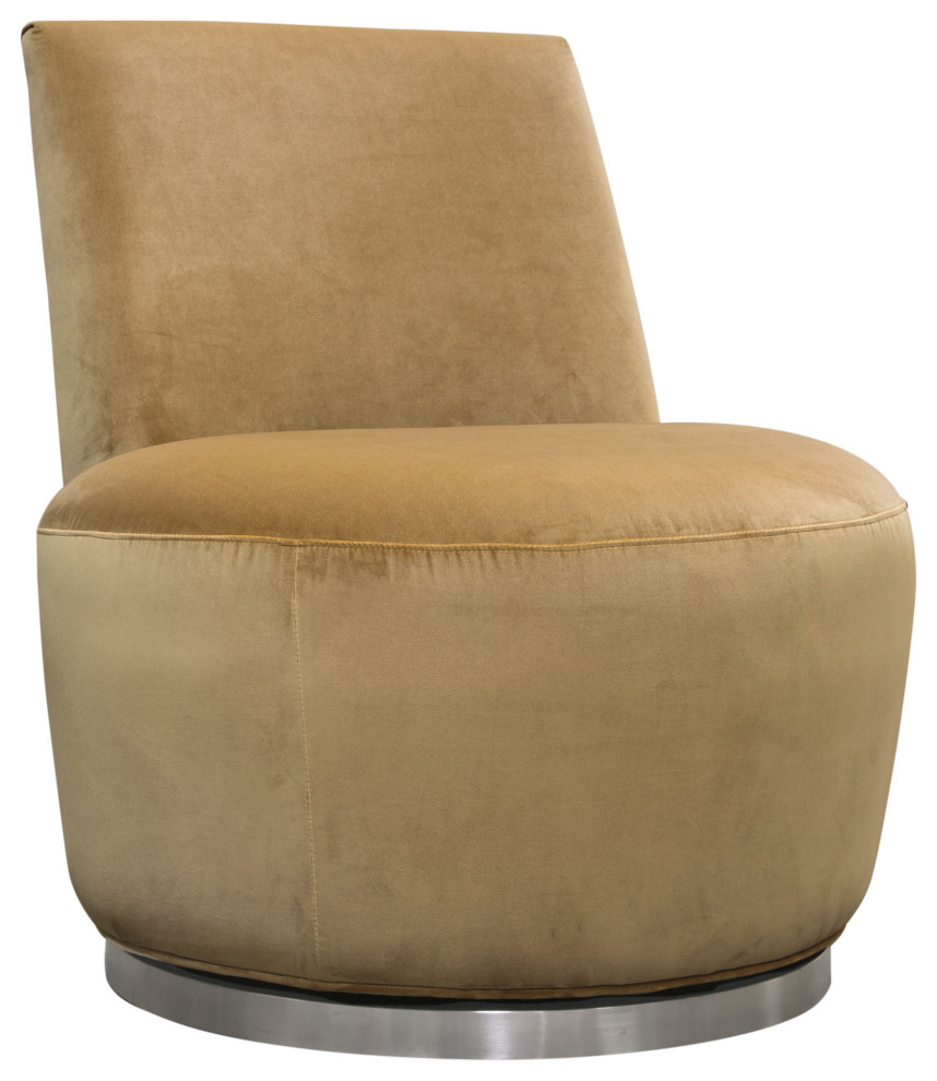 Accent Chair  Marigold Velvet Fabric With Polished Stainless Steel base   Contemporary   Armchairs And Accent Chairs   by Morning Design Group  Inc  Houzz