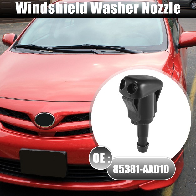 Unique Bargains Front Windshield Washer Nozzles Wiper Spray For Toyota Tacoma 2005 2010 Replaces 85381 aa010 Black 2 Pcs