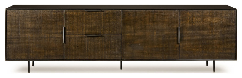 Kittie Media Console Table   Industrial   Entertainment Centers And Tv Stands   by AED Luxury Home Decor  Houzz