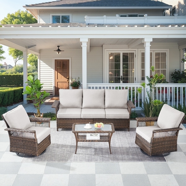 Outdoor Sectional Sofas with Glider Chair