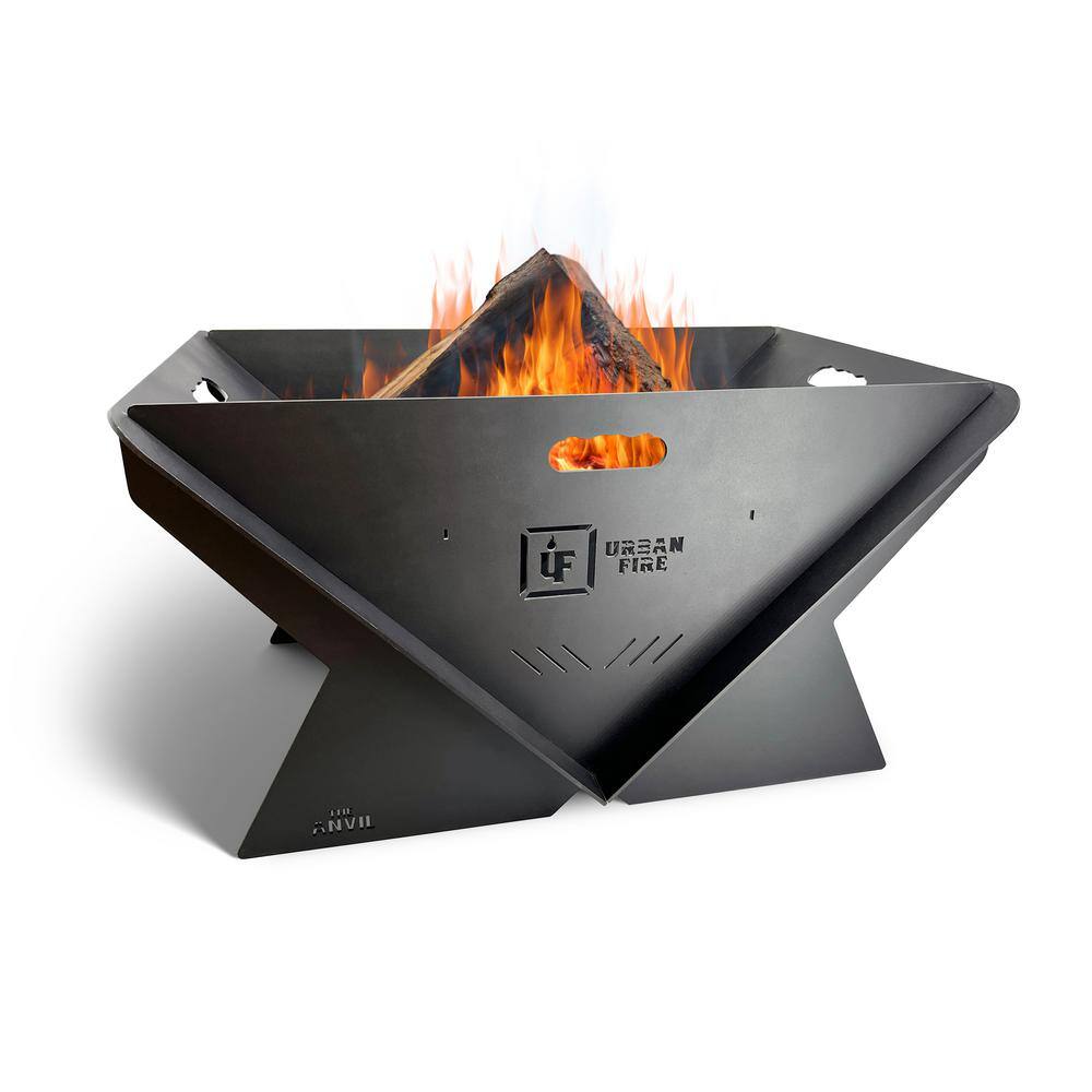 URBAN FIRE The Anvil 16 in. Black Corten Steel Fire Pit AFP-CBN