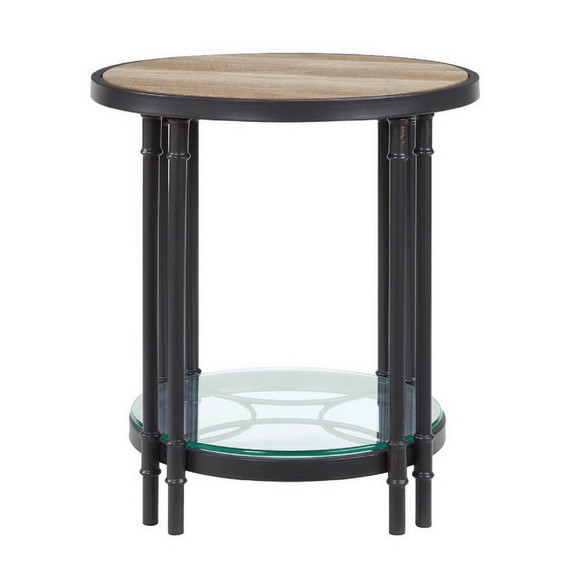 Benjara BM276291 Ley 22 Inch Wood End Table  Indus...