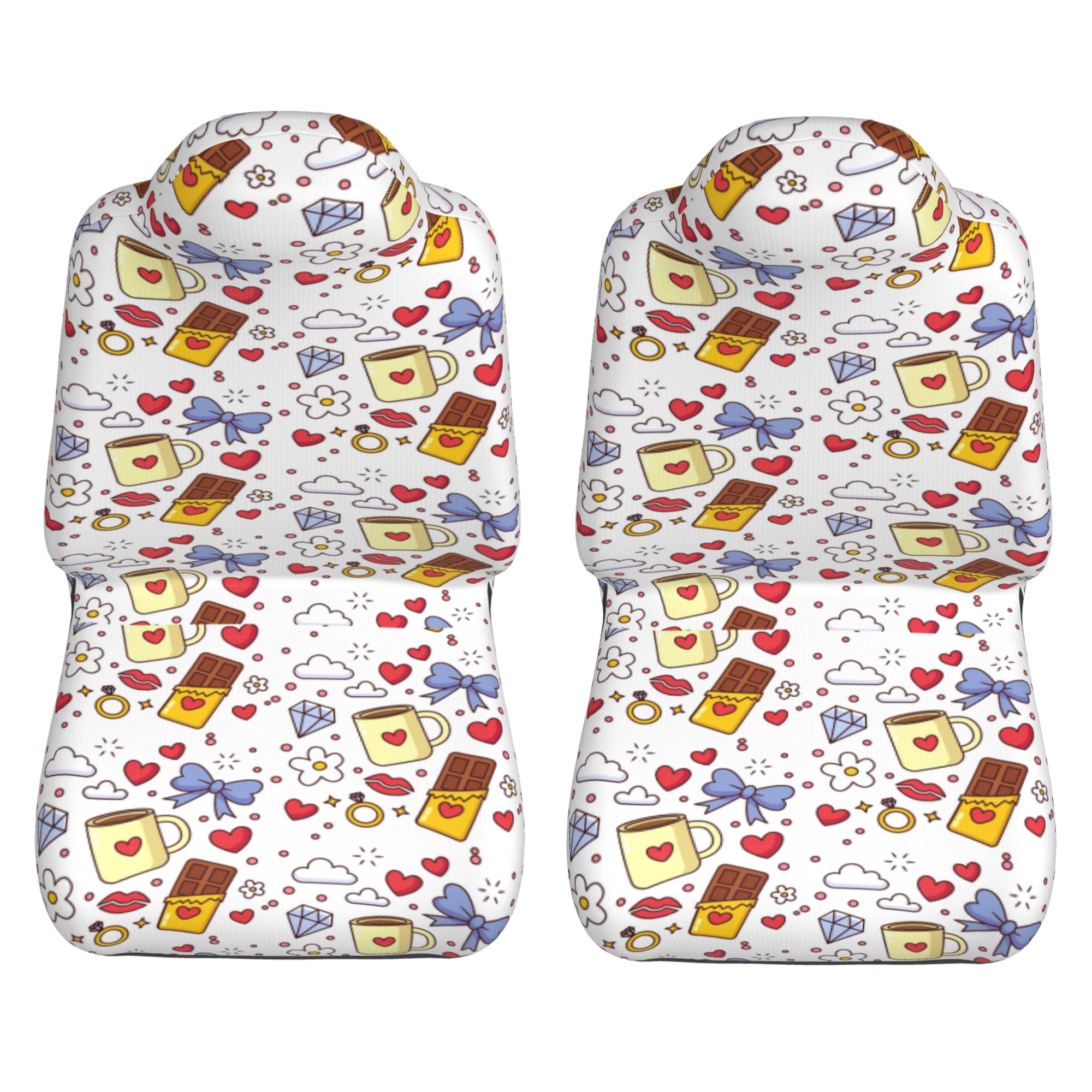 ZICANCN Car Seat Cover Chocolate and Diamond Print Car Front Seat Covers Protectors ， Automotive Seat Covers for Cars Trucks Suv