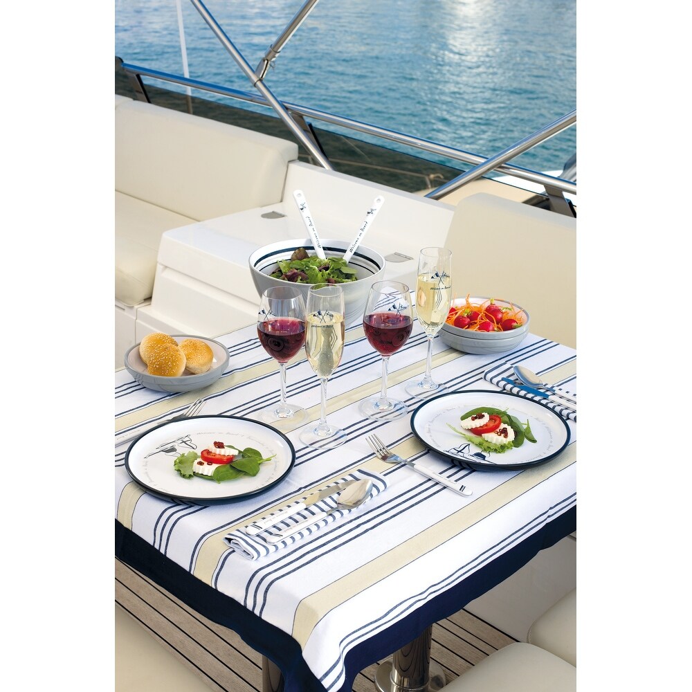 Welcome on Board Non Slip Melamine Dinner Plate   Set of 6