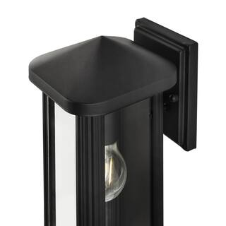 Hampton Bay Granby 1-Light Black Outdoor Wall Light Fixture with Clear Glass (2-Pack) 51130T BK