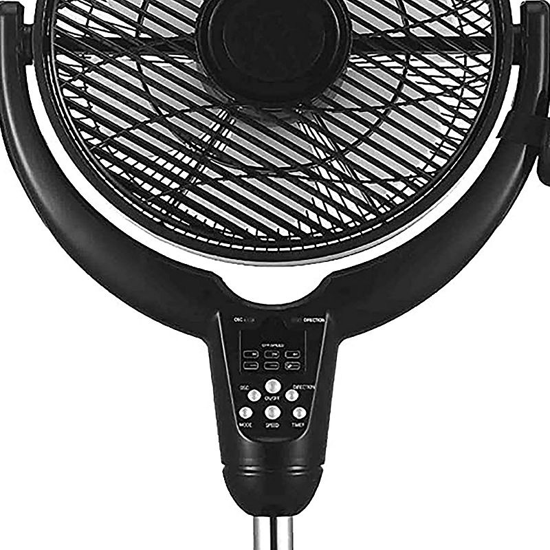 Optimus 14 Inch Louver Rotating Oscil Pedestal Air Circulator with Remote， LED