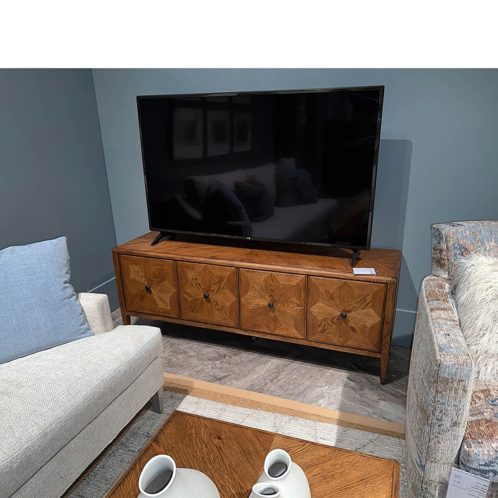 Oak Parquetry Media Cabinet Light   Transitional   Media Cabinets   by English Georgian America  Houzz