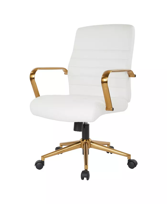 Office Star Mid-back Faux Leather Chair with Arms and Base