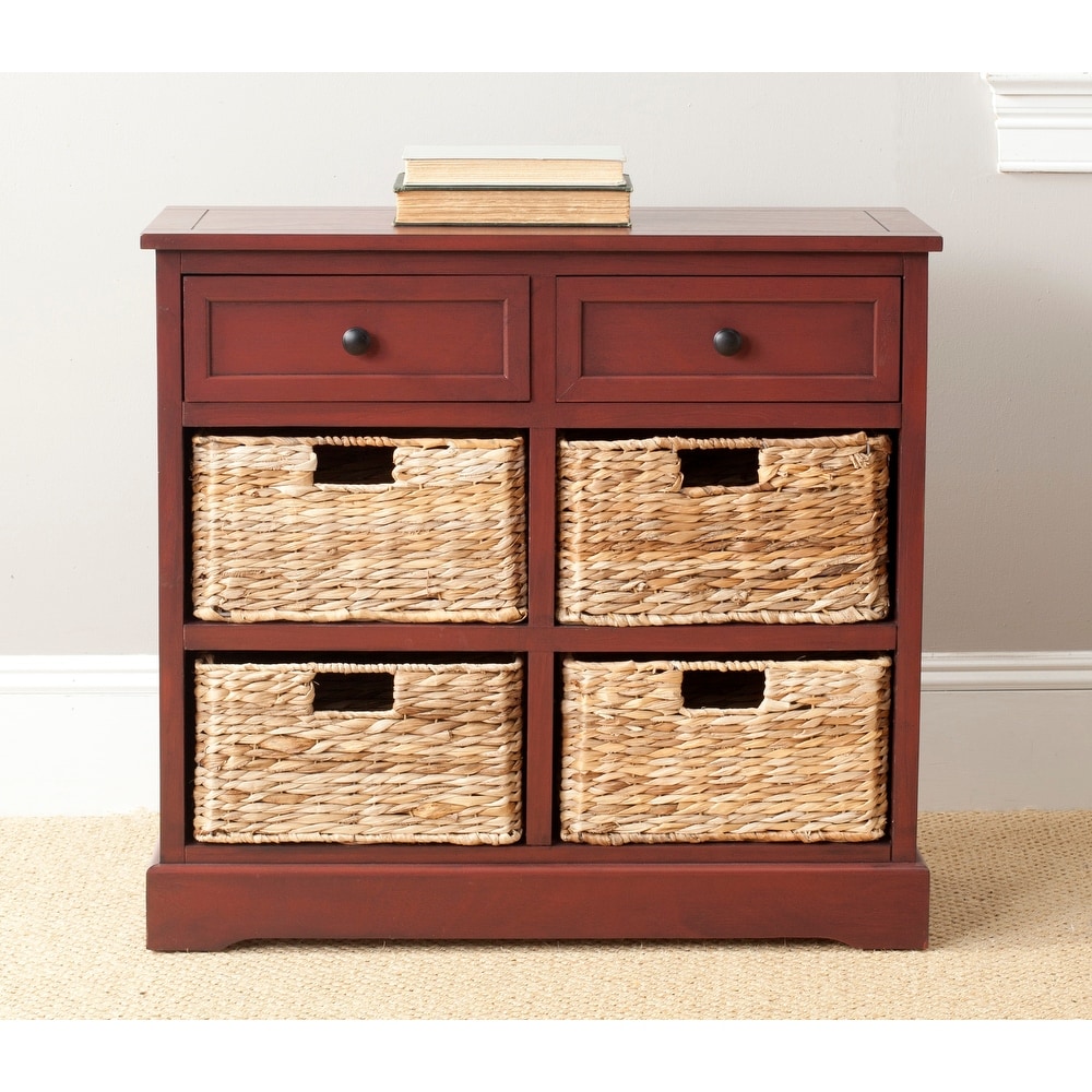 SAFAVIEH Herman Red 6 drawer Storage Unit (Fully Assembled)