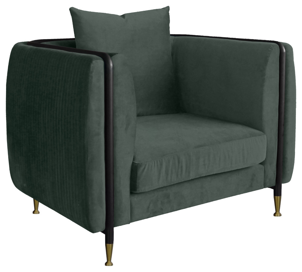 Divani Casa Corriga Dark Green Jade Accent Chair   Midcentury   Armchairs And Accent Chairs   by Vig Furniture Inc.  Houzz