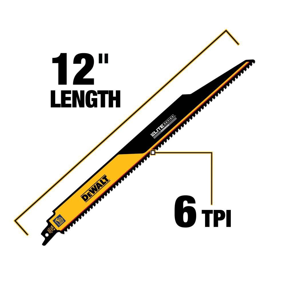 DEWALT ELITE SERIES Reciprocating Saw Blade 3pk Carbide Tipped 12