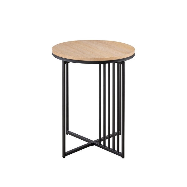 Middlebrook Metal-Slat Round Side Table