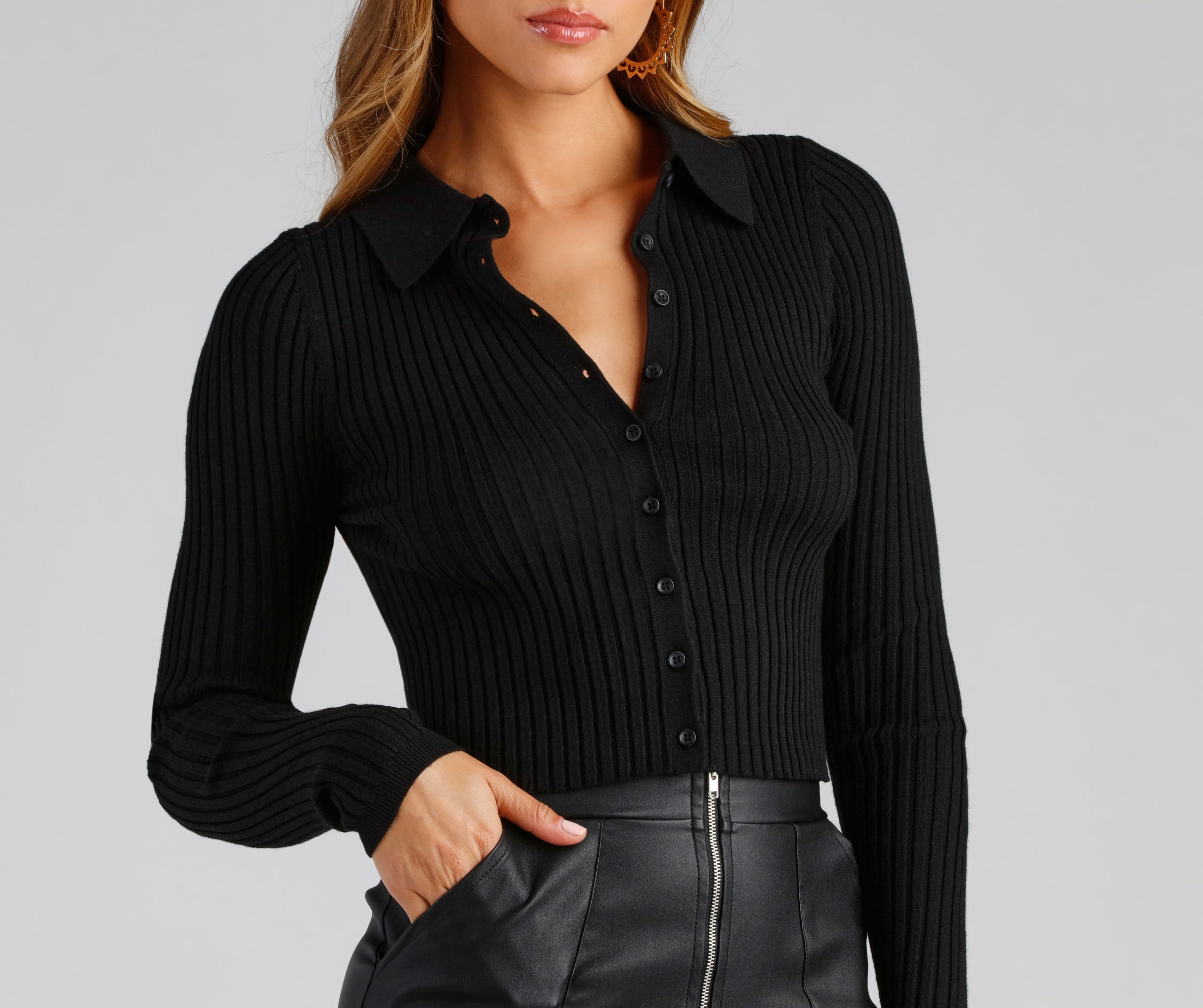 So Posh Ribbed Knit Top